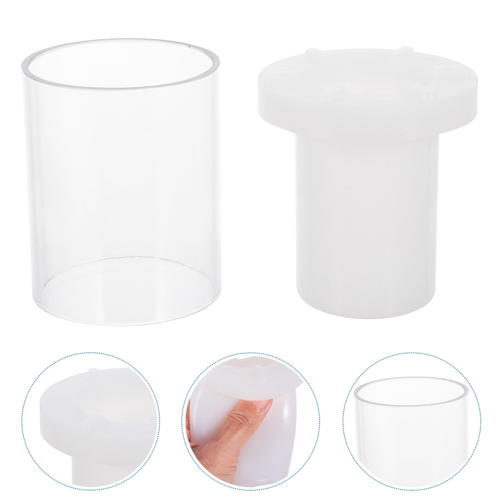 Cylinder Molds Geometric Silicone Making Mold 3D Hollow Casting Epoxy Resin Molds for Soaps Flower Specimen Craft Supplies 7. 5* 7. 5CM