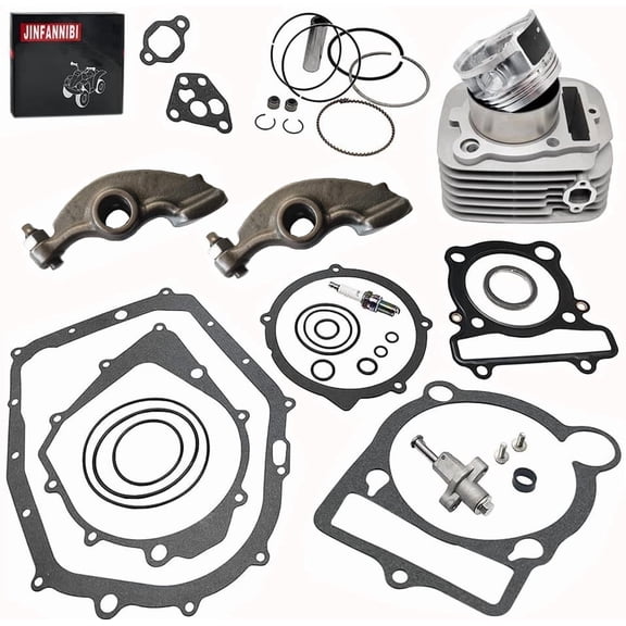 Cylinder Piston Top End Rebuild Kit with Rocker Arms for Yamaha 350 Wolverine/Big Bear/Bruin/Grizzly/Raptor/Warrior/Moto-4 (1987-2014)