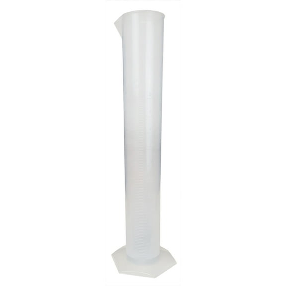 Cylinder Polypropylene Graduated with Hex Base, 500ml Capacity