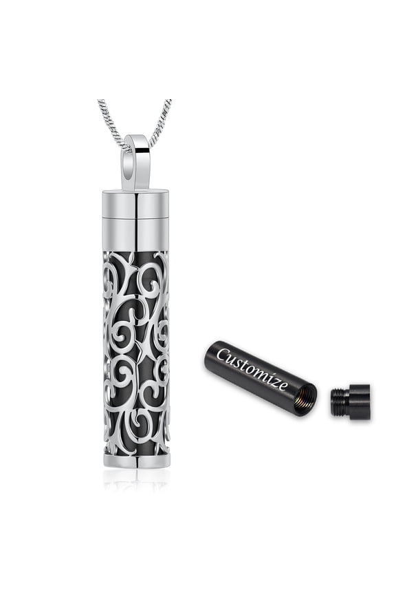 Cylinder Small Urn Cremation Jewelry for Ashes Holder Urn Necklace Lockets for Human Pet Ashes of Loved One Pendent for Ashes and Chain