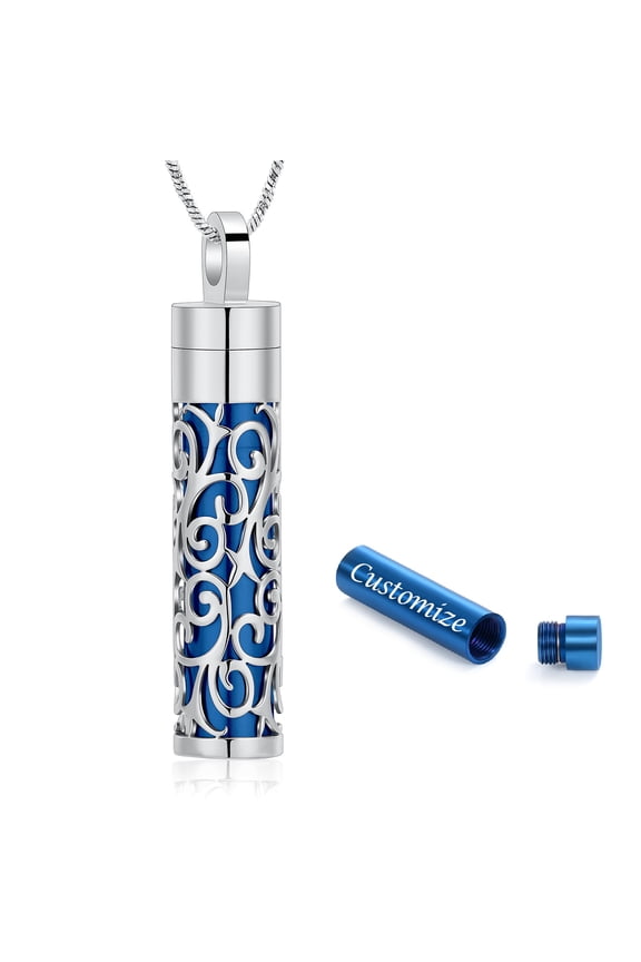 Cylinder Small Urn Cremation Jewelry for Ashes Holder Urn Necklace Lockets for Human Pet Ashes of Loved One Pendent for Ashes and Chain