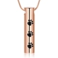 thumbnail image 1 of Cylinder Urn Necklace for Ashes Paw Print Cremation Jewelry for Dog and Cat Stainless Steel Memorial Keepsake Pendant for Men Women Gift, 1 of 7