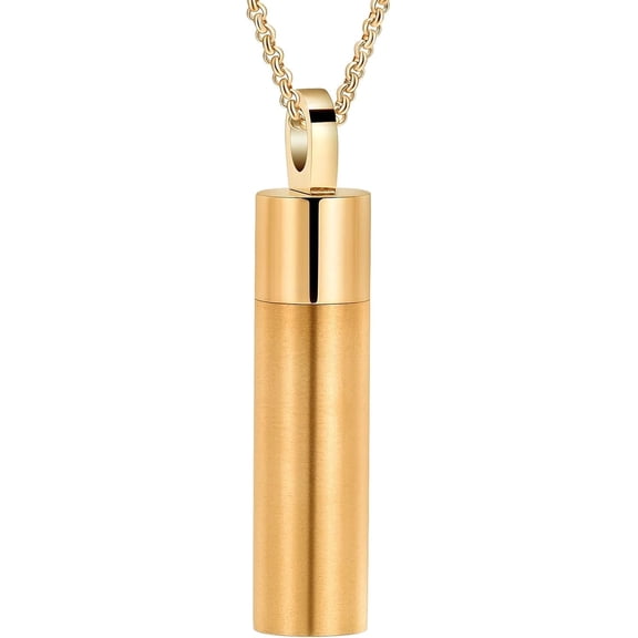 Cylinder Urn Necklace for Ashes Stainless Steel Cremation Jewelry Memorial Keepsake Gifts for Women Men Ashes Holder
