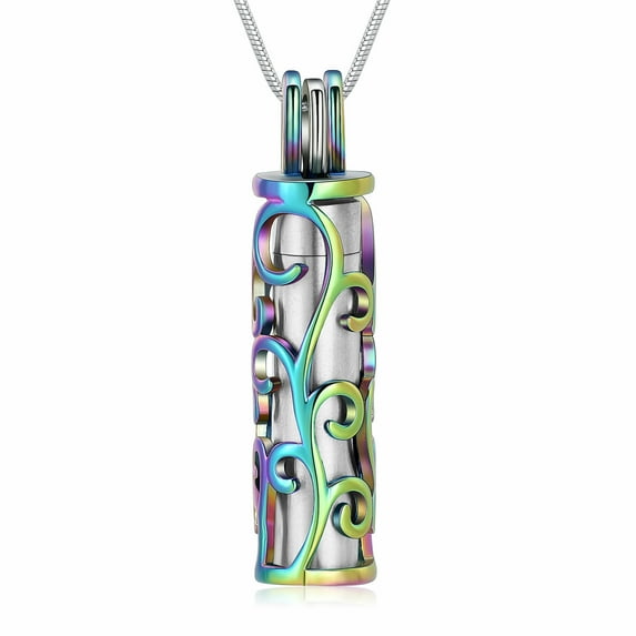 Cylinder Urn Necklace for Ashes for Women Men Tree of Life Cremation Jewelry Keepsake Memorial Jewelry for Human Pets Ashes