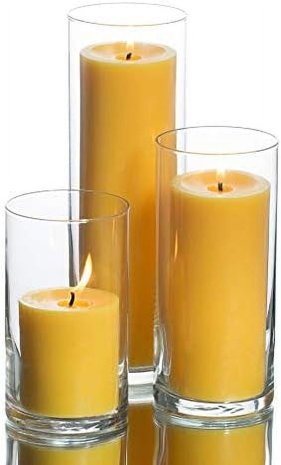 Cylinder Vases And Pillar Candles Yellow Set Of 36