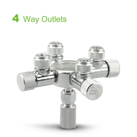Cylinder trimmer valve,With 4 Way Co2 Splitter Fine Valve Co2 Needle Fine Valve Splitter Needle Fine Co2 With 4 Valve Co2 With Co2 Splitter Needle Dsfen Rookin