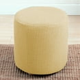 thumbnail image 1 of Cylindrical Footstool Cover Waterproof Slipcover Stretch Polyester Jacquard Round Ottoman Footrest Seat Covers Living Room Home (Beige,Height-30-32cm), 1 of 7