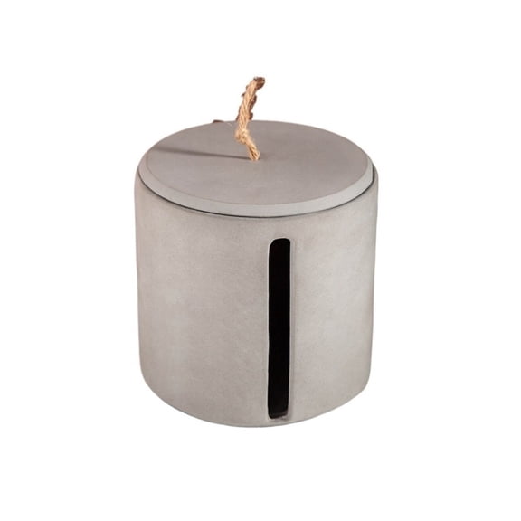 Cylindrical Grey Tissue Box for Home Hotel Desktop Countertop Decoration