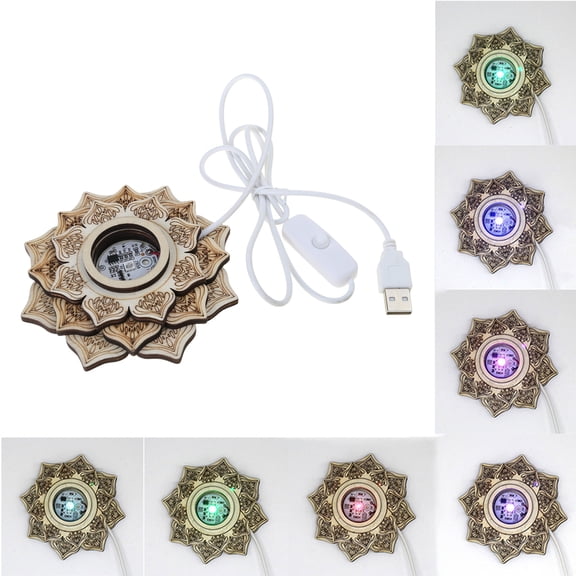 Cylindrical LED Night Light Base Crystal Crafts Glass Decoration Base Crafts Shaped Light Base