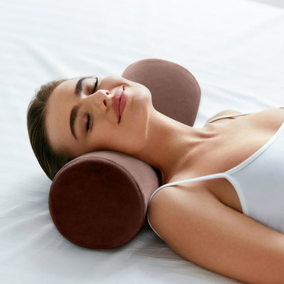 Cylindrical Lumbar Support Pillow - Long Round Bolster Cushion, Multipurpose for Back Support, Leg Clamping, Sleeping, Office & Sofa Headrest, Comfortable Lumbar Pillow for Home & Office Use