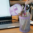 thumbnail image 1 of Cylindrical Mesh Pen Bag (7.87x3.74'') - Transparent Gauze Organizer with Large Capacity, Multi-Use Storage for Campus/Office/Home, Stylish Round Pencil Case, 1 of 6