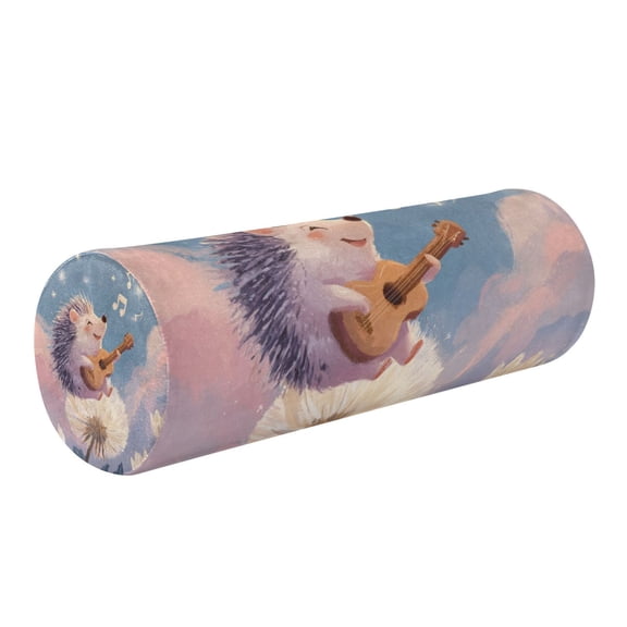 Cylindrical Pillow Decorative Neck Roll Pillow with Removable Washable Cover Roll Pillow for Knee Leg Neck Hedgehog Playing The Violin