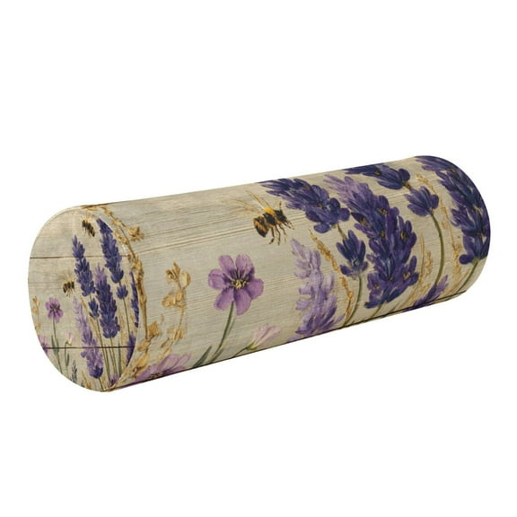 Cylindrical Pillow Decorative Neck Roll Pillow with Removable Washable Cover Roll Pillow for Knee Leg Neck Lavender Sea