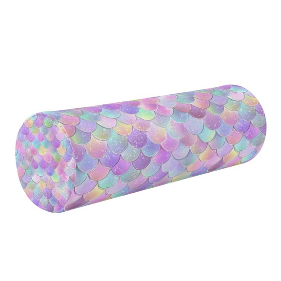 Cylindrical Pillow Decorative Neck Roll Pillow with Removable Washable Cover Roll Pillow for Knee Leg Neck Mermaid Scale Pattern