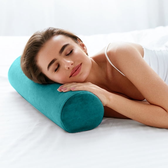 Cylindrical Pillow Lumbar,Roll Pillow for Knee/Leg/Neck,Health Round Cervical Roll Cylinder Bolster Pillow with Removable Washable Cover,Decorative Neck Roll Pillow,Long Cylindrical Lumbar Pillow