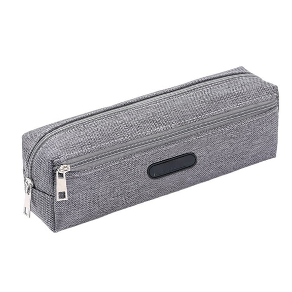 Cylindrical Simple Pencil Case, Large Capacity Zipper Storage Pouch with Side Handles, Portable Stationery Organizer for Campus Supplies and Items Carrying