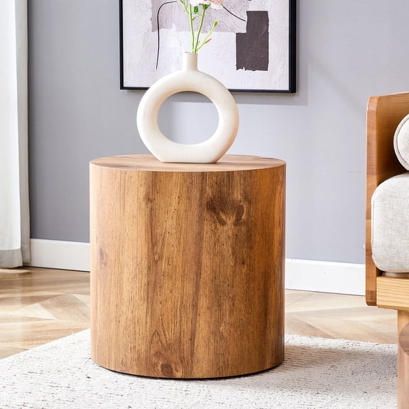 Cylindrical Table with Patterned Surface / Can Be Used in Multiple Ways / Adds Charm to Interior