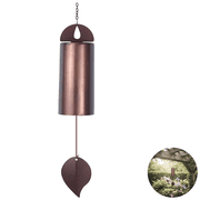 Cylindrical Wind Chime, Brown Iron Metal Bell, Outdoor Garden Decor, 26 in / 66 cm Length, 1.9 lbs / 845 g Long-lasting,Sympathy Memorial Gift, Home Yard Patio Decoration