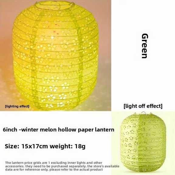 Cylindrical Winter Melon Shape Hollow Paper Lantern for Home Wedding Decoration Indoor Outdoor Hanging Light