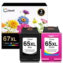 65XL Ink Cartridges Black and Color Compatible with HP Ink 65 Printer Ink Deskjet 3722 3755 3720 3758 2652 2655 Envy 5055 5052 5058 Printer