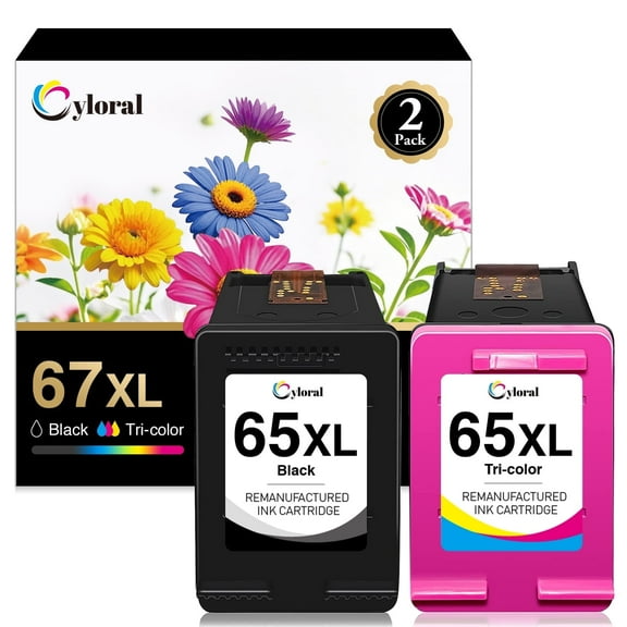 65XL Ink Cartridges Black and Color Compatible with HP Ink 65 Printer Ink Deskjet 3722 3755 3720 3758 2652 2655 Envy 5055 5052 5058 Printer