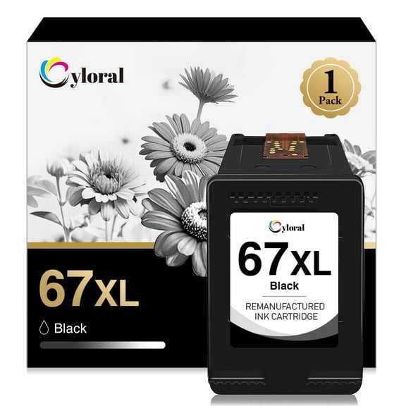 67XL Black Ink Cartridge Compatible with HP Ink 67 Deskjet 4200 4255e 4220e 2700 2755e 4100 4155e 2800e 2852e  Envy 6455e 6458e Printer