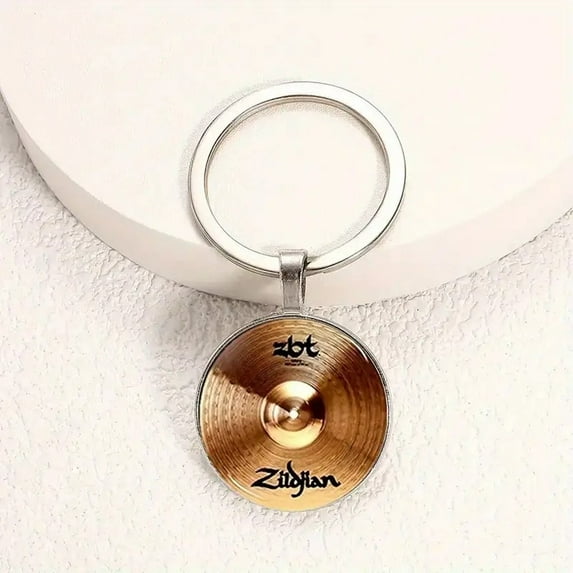 Cymbal Keychain Key Chain Drummer Drums Rock Star Music Lover Player