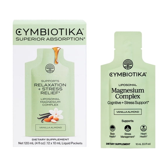 Cymbiotika Liposomal Magnesium Complex - Provides Calm, Sleep, & Brain Support, 12 Pouches