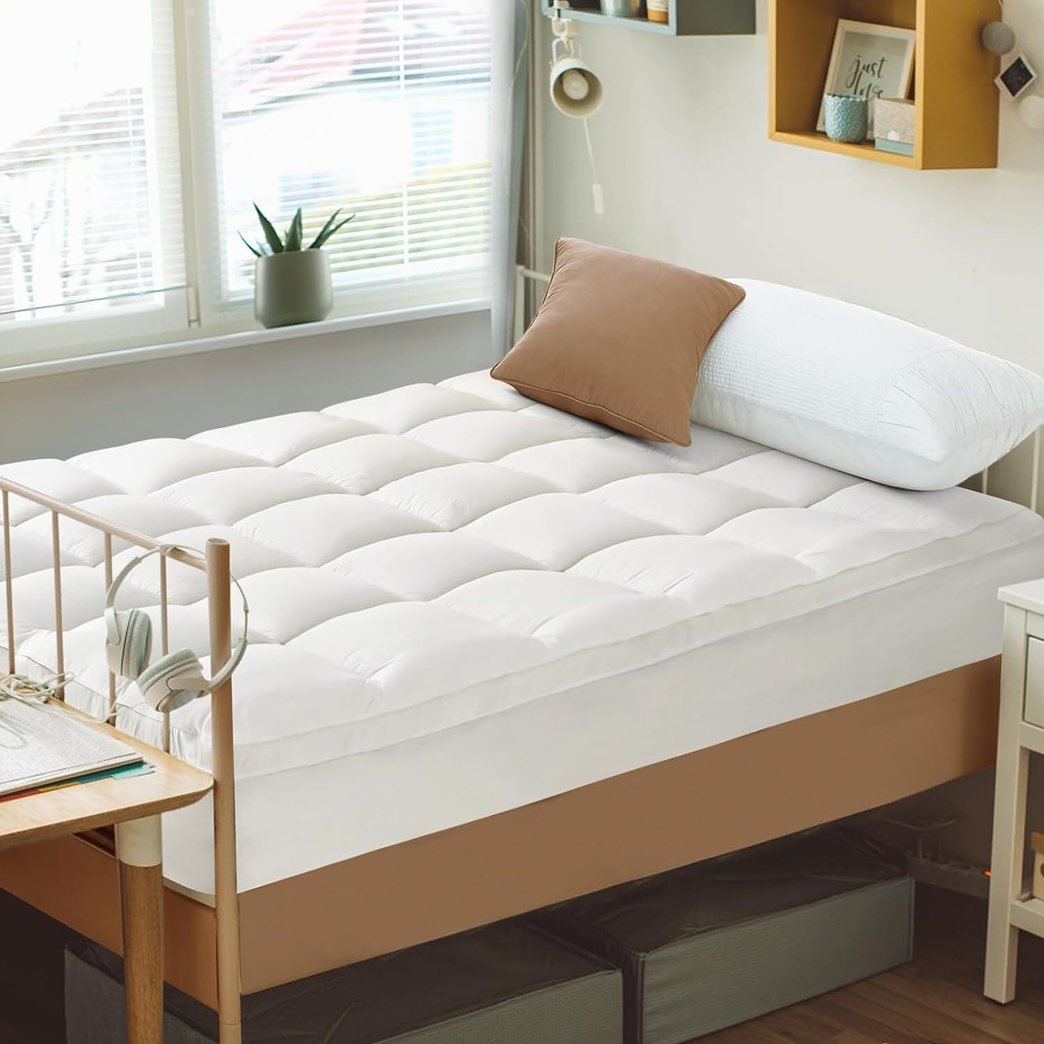 Cymula Twin XL Mattress Topper, Mattress Pad Pillow top for Deep Sleep