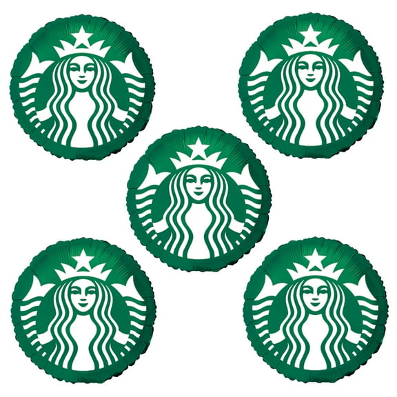 Cymylar 18-inch Green Coffee Balloons, Snack Food Birthday Party Decoration Balloons (5 Pcs)