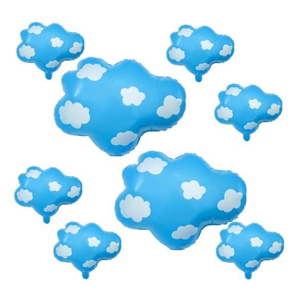 Cymylar Blue Cloud Foil Balloon Baby Shower Children's Birthday Party Supplies 8pcs