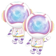 Cymylar Pink Astronaut Foil Balloon, 32 inch Space Themed Girl Birthday Party Decoration2pcs