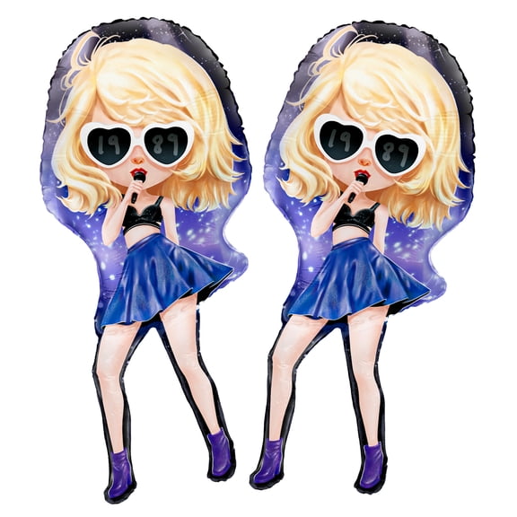 Cymylar Purple Girl birthday music decoration party balloons 36 inch(2pcs)