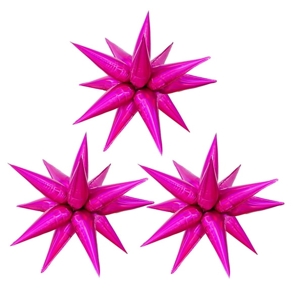 Cymylar Star Balloons,26inch Hot Pink Birthday Party Decorations, Bachelorette Parties, Weddings,3pc
