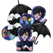 Cymylar Wednesday Addams Balloons, Black Wednesday Birthday Party Decoration (8Pcs)