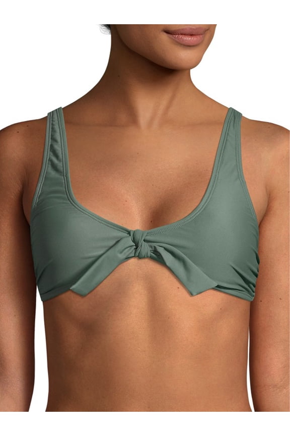 Juniors' Bailey Tie Front Swimsuit Bikini Top