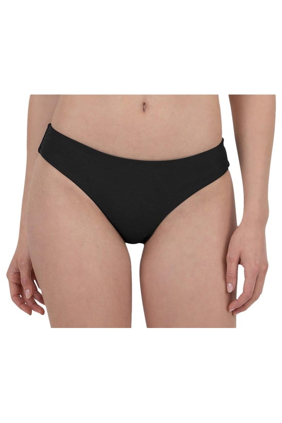 Juniors Solid Ruched Bikini Brief Bottom X-Large Black