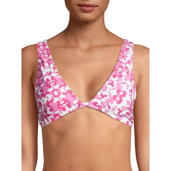 Cyn & Luca Juniors' Taylor Camo Garden Swimsuit Bikini Top