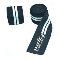 CynaSports Pair of Knee Straps Heavy Duty Elastic/Adjustable Knee Support 80 in. For Gym Fitness, Training, Weightlifting - Men & Women