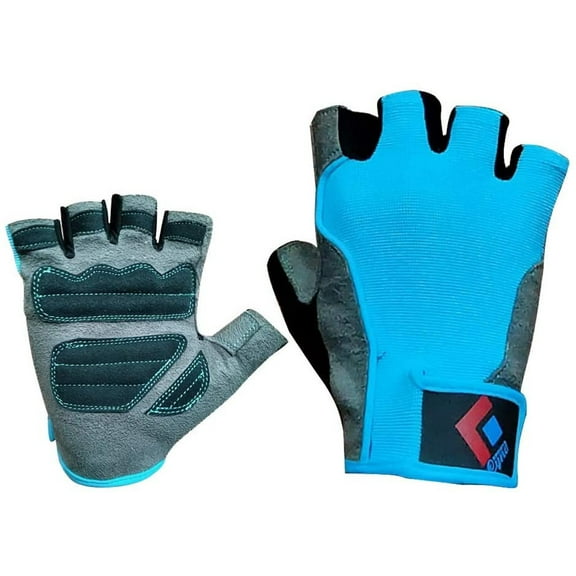 CynaSports Weightlifting Leather Gloves with Shock Absorbing Gel Pad for Workout Exercise Training Fitness and Bodybuilding for Men/Women (Blue) Medium