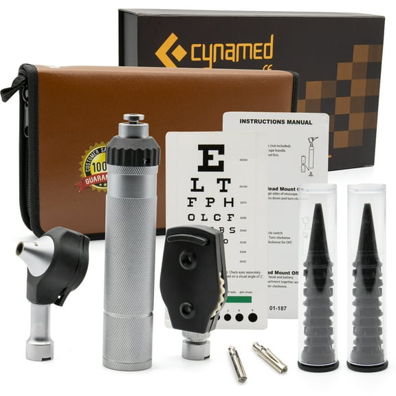Cynamed Fiber-Optic LED Otoscope/Medical School kit - Dual Attachment