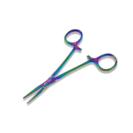 Cynamed Mosquito Rainbow Clamping Locking Forceps - (5 in. (12.7 cm), Straight Jaws)