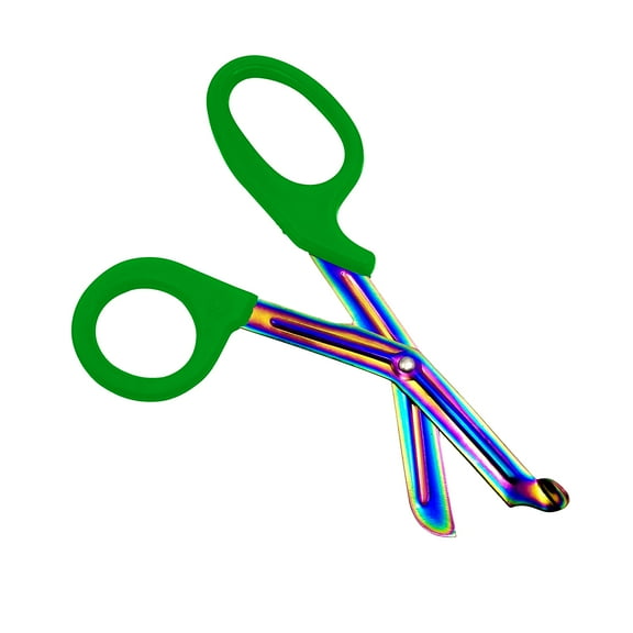 Cynamed Multicolor Trauma Shears - Bandage Scissors with Blunt Tip and Serrated Rainbow Blade