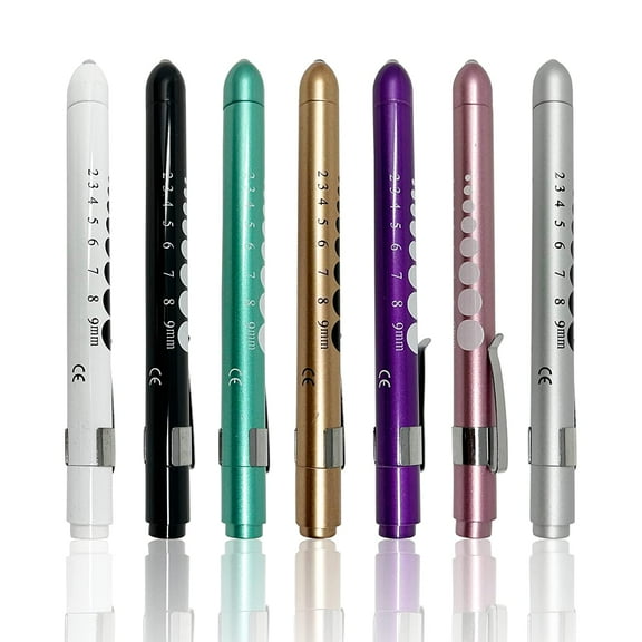 Cynamed Premium Reusable Diagnostic Penlight With Pupil Gauge - Medical Nurse Penlight - Gold