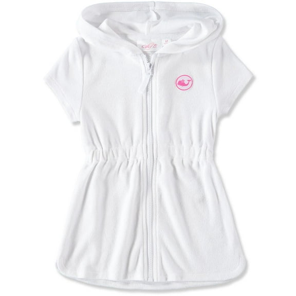 Cyndeelee Girls 2T-16 Hooded Swimsuit Zip-Up Terry Swim Cover Up