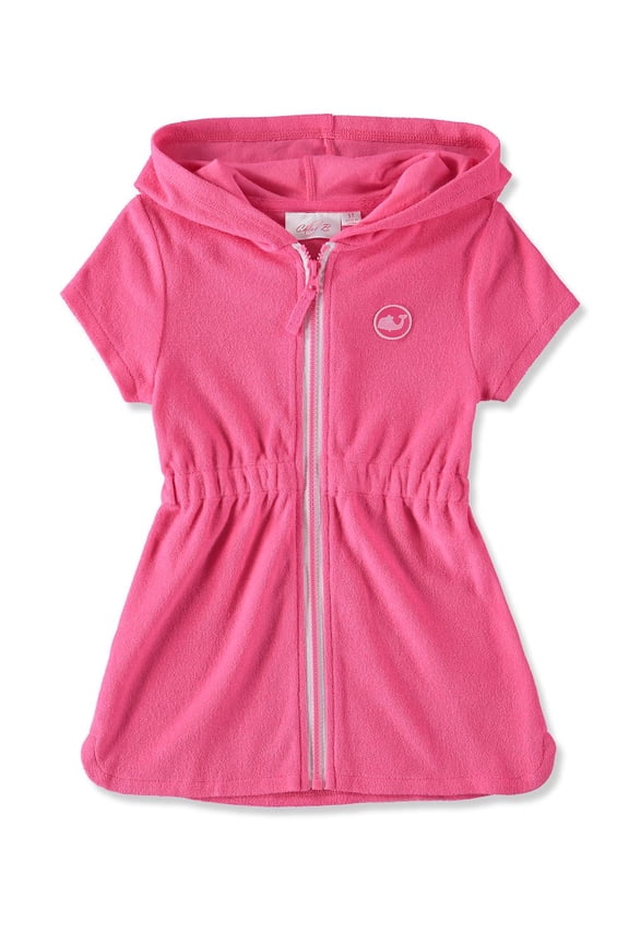 Girls 2T-16 Hooded Swimsuit Zip-Up Terry Swim Cover Up
