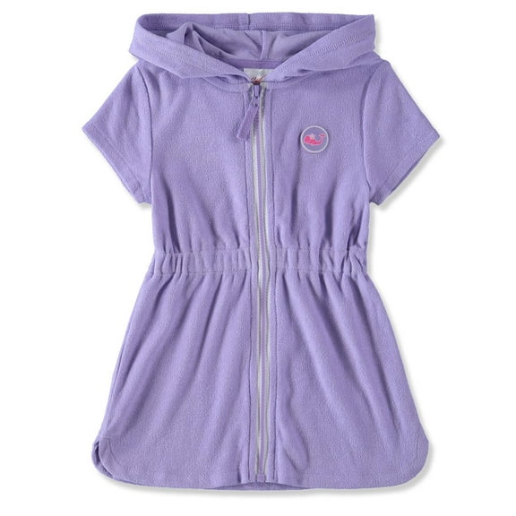 Cyndeelee Girls 2T-16 Hooded Swimsuit Zip-Up Terry Swim Cover Up