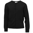 thumbnail image 1 of Cyndeelee Girls Long Sleeve Button Front Cotton Soft Knit Cardigan Sweater (Black, 4), 1 of 5