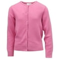 thumbnail image 1 of Cyndeelee Girls Long Sleeve Button Front Cotton Soft Knit Cardigan Sweater (Pink, 4), 1 of 5