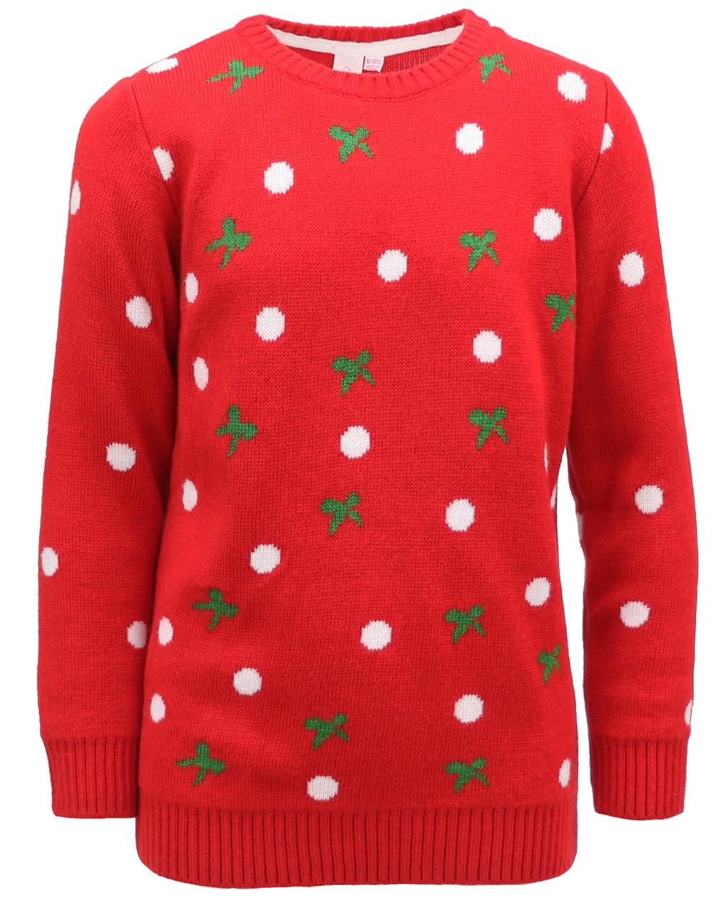 Cyndeelee Girls Long Sleeve Knit Pullover Christmas Sweater Crewneck